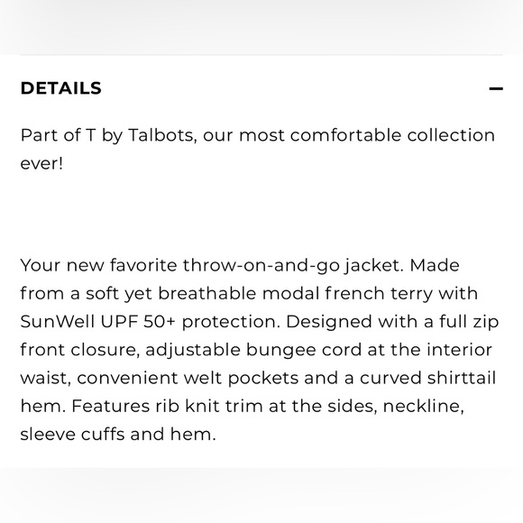 Talbot's Modal French Terry Jacket in White - Picture 4 of 4